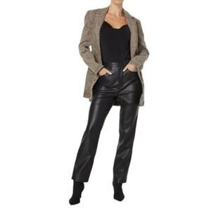 AFRM Faux Leather Ankle Pants Black High Rise Straight Leg Punk Rock Womens 26